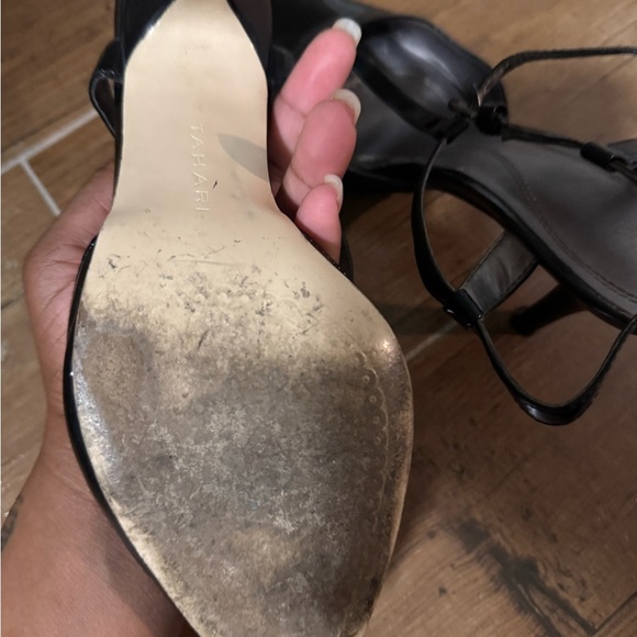 Tahari Black Patent Leather Strappy Heels – Size 7.5 - Picture 5 of 7